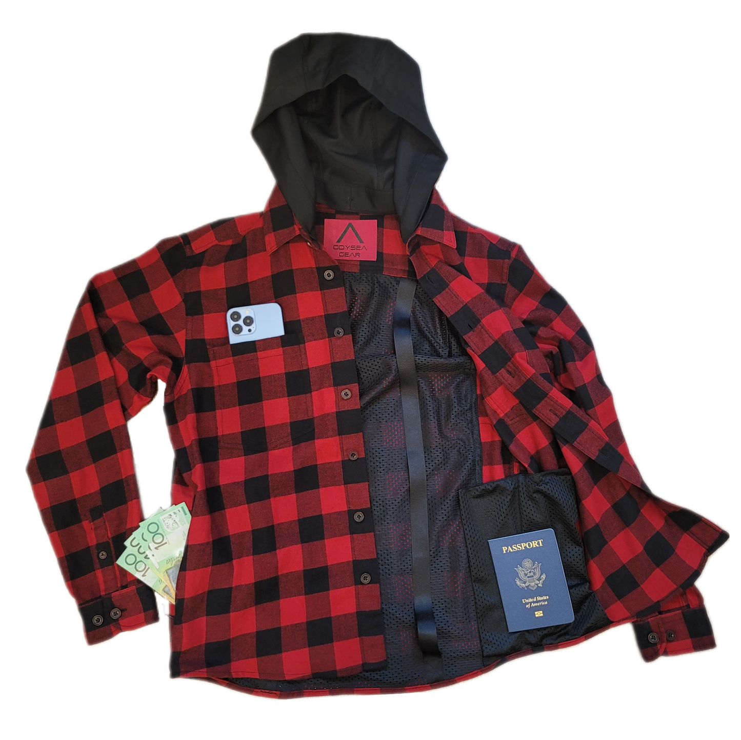 Voyager - Merino Wool Plaid Shirt (Detachable Hood)