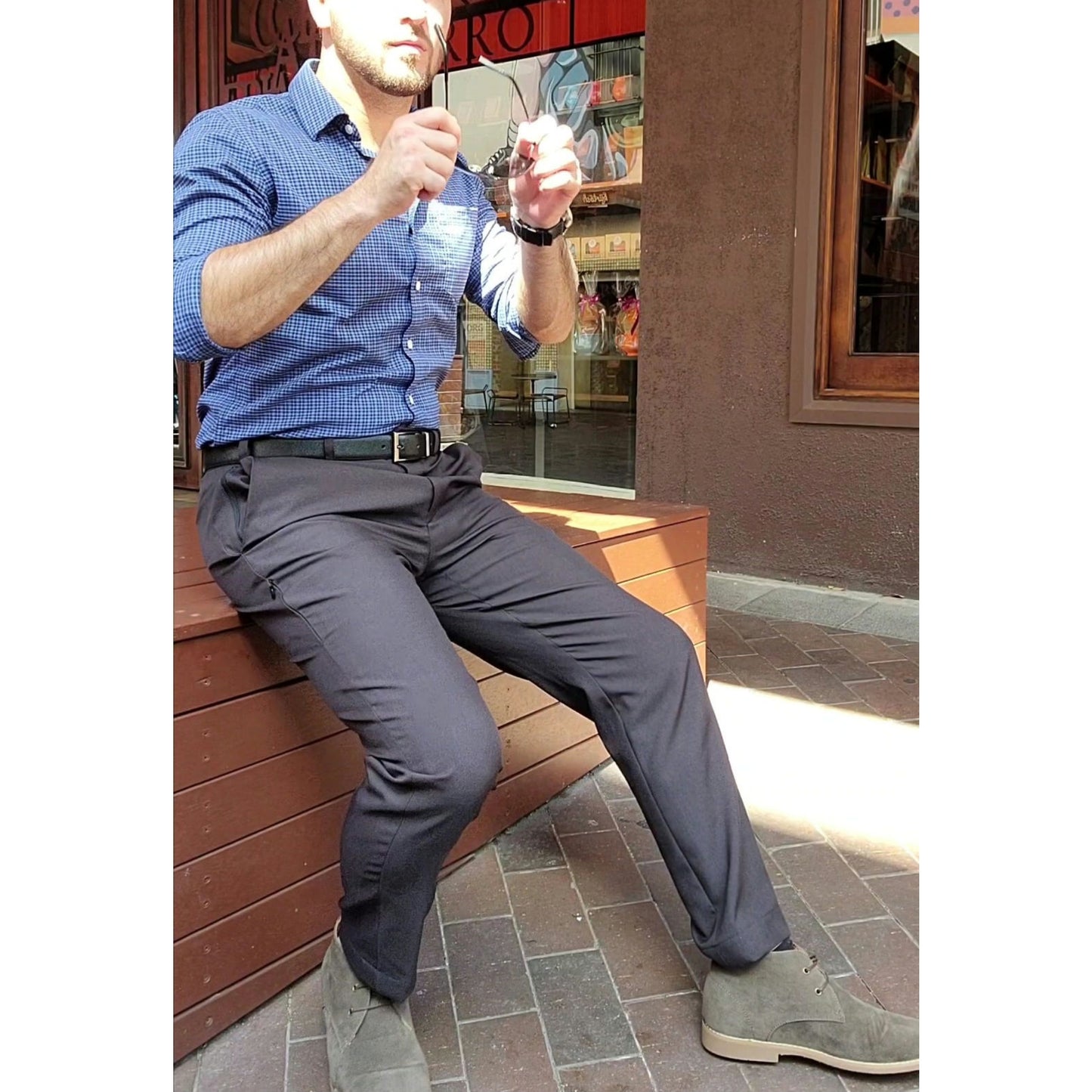Merino Wool Pant V2 Blue/Grey/Black