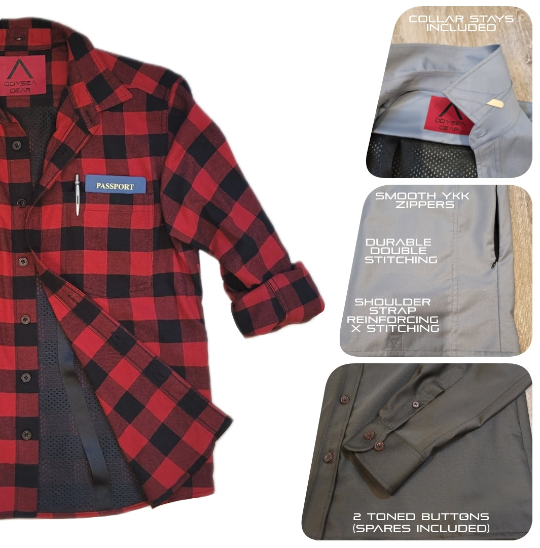 Voyager - Merino Wool Plaid Shirt (Detachable Hood)