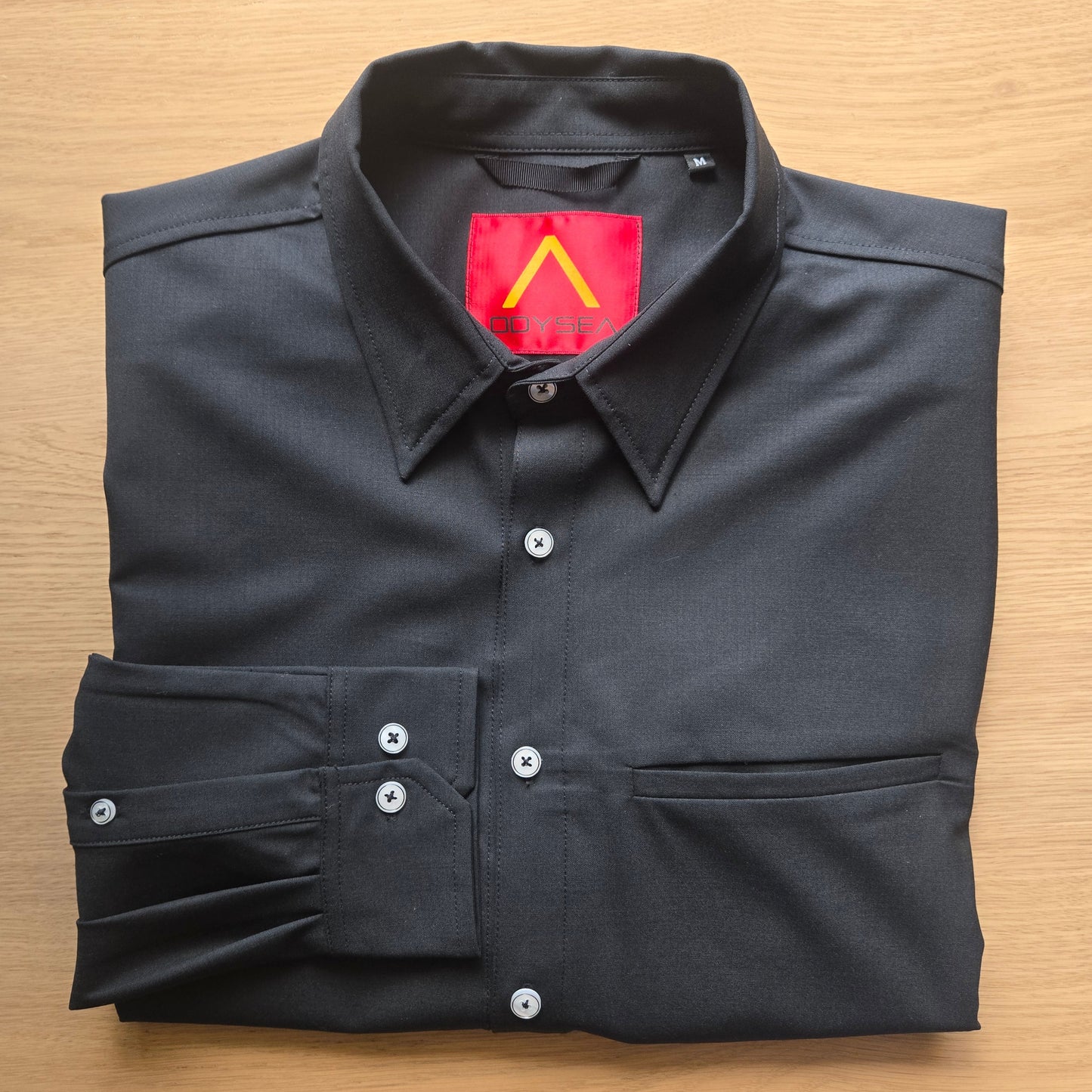 Jet-set Chest Pocket -  Merino Wool Long sleeve button-up