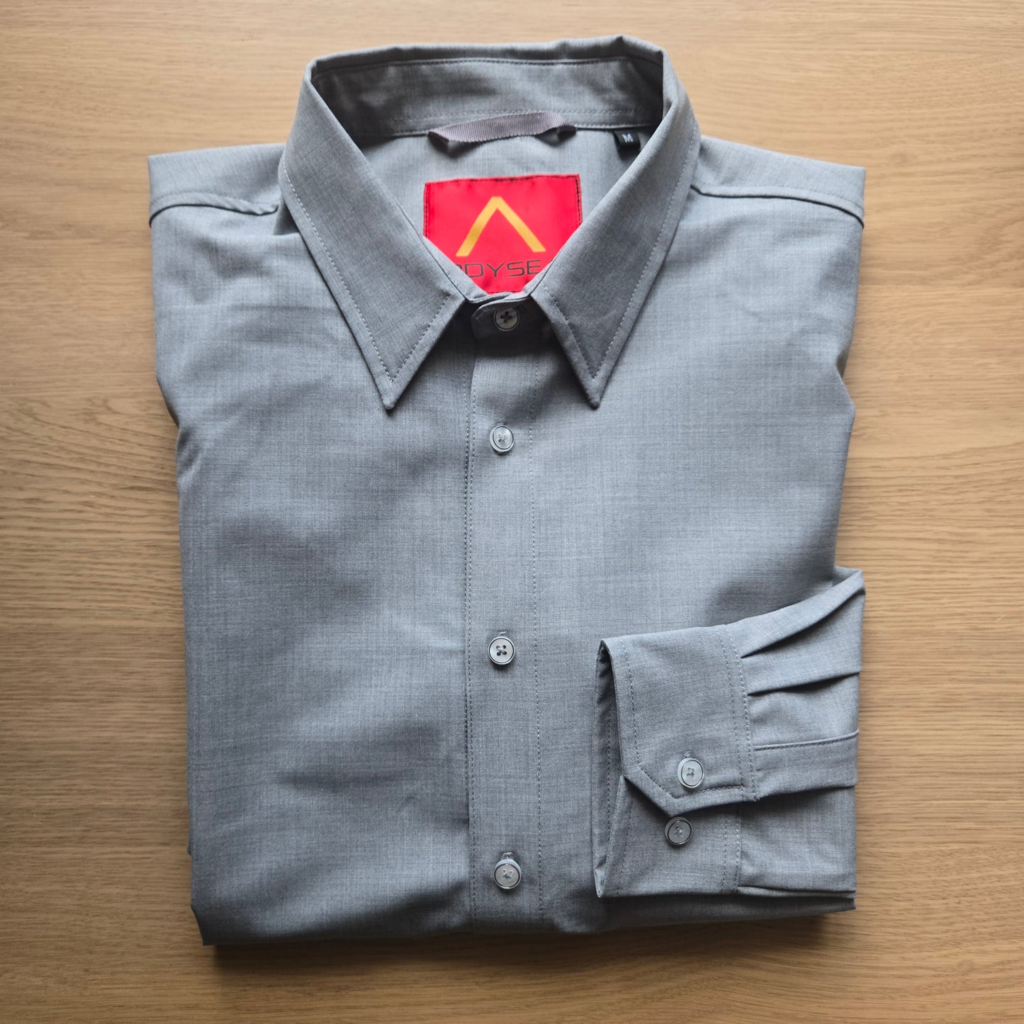 Jet-set Merino Wool Long sleeve button-up shirt - light grey