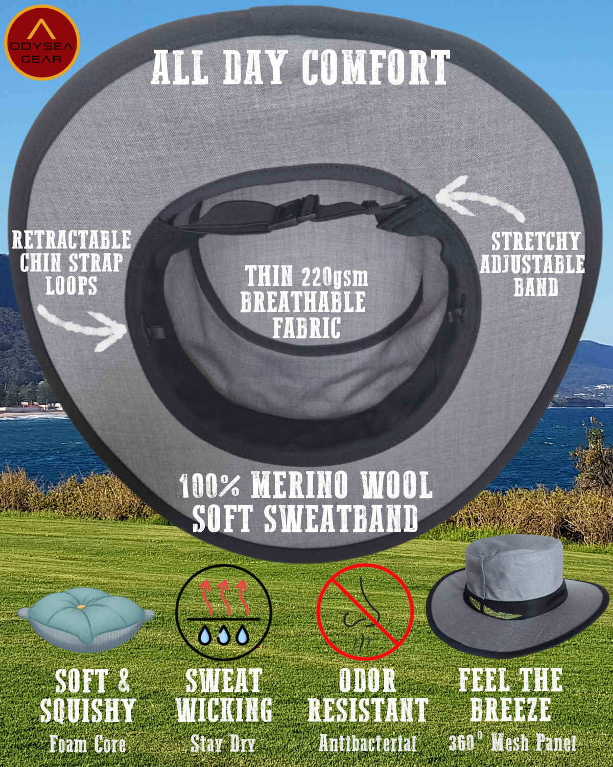 Odysea Merino Wool Folding Hat