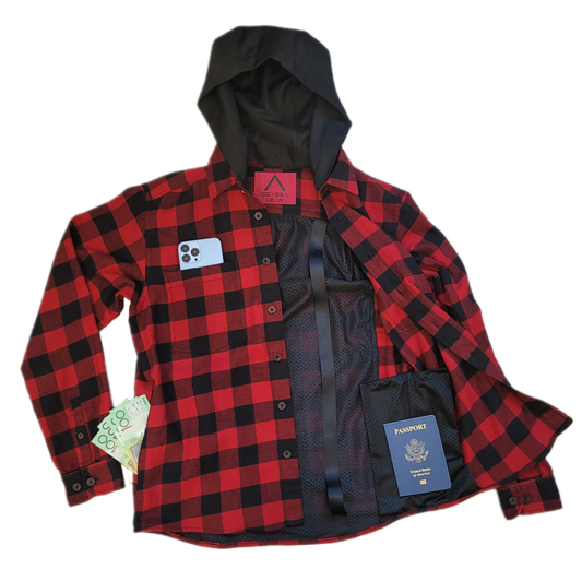 Voyager - Merino Wool Plaid Shirt (Detachable Hood)